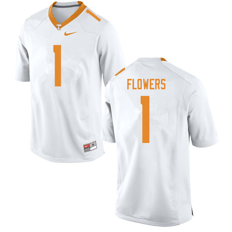 Men #1 Trevon Flowers Tennessee Volunteers College Football Jerseys Sale-White